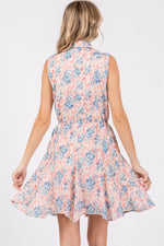 GeeGee Full Size Floral Eyelet Sleeveless Mini Dress