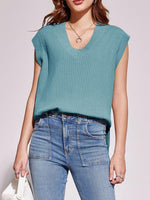 Mandy Ribbed V-Neck Sweater Vest