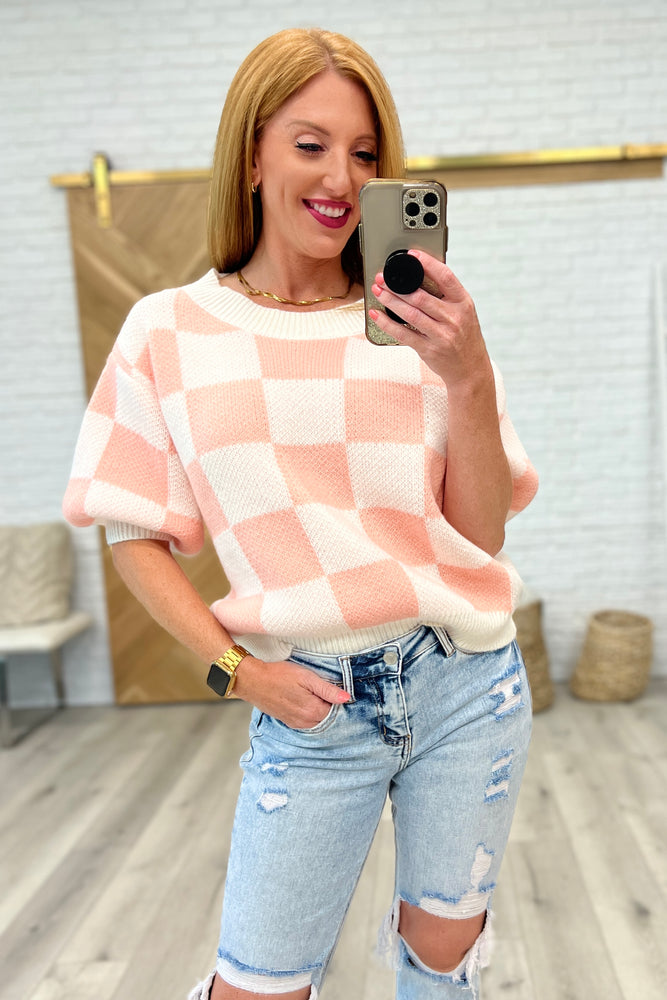 Start Me Up Checkered Sweater