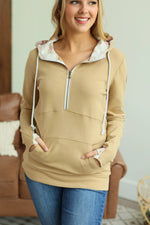 IN STOCK Classic Halfzip Hoodie - Beige Floral