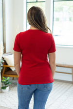 IN STOCK Brinley Button Top - Red