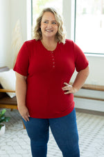 IN STOCK Brinley Button Top - Red