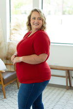 IN STOCK Brinley Button Top - Red
