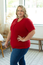 IN STOCK Brinley Button Top - Red