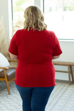 IN STOCK Brinley Button Top - Red