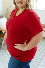 IN STOCK Brinley Button Top - Red