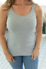 IN STOCK Lexi Lace Tank - Light Grey