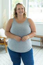 IN STOCK Lexi Lace Tank - Light Grey