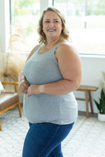 IN STOCK Lexi Lace Tank - Light Grey