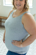 IN STOCK Lexi Lace Tank - Light Grey