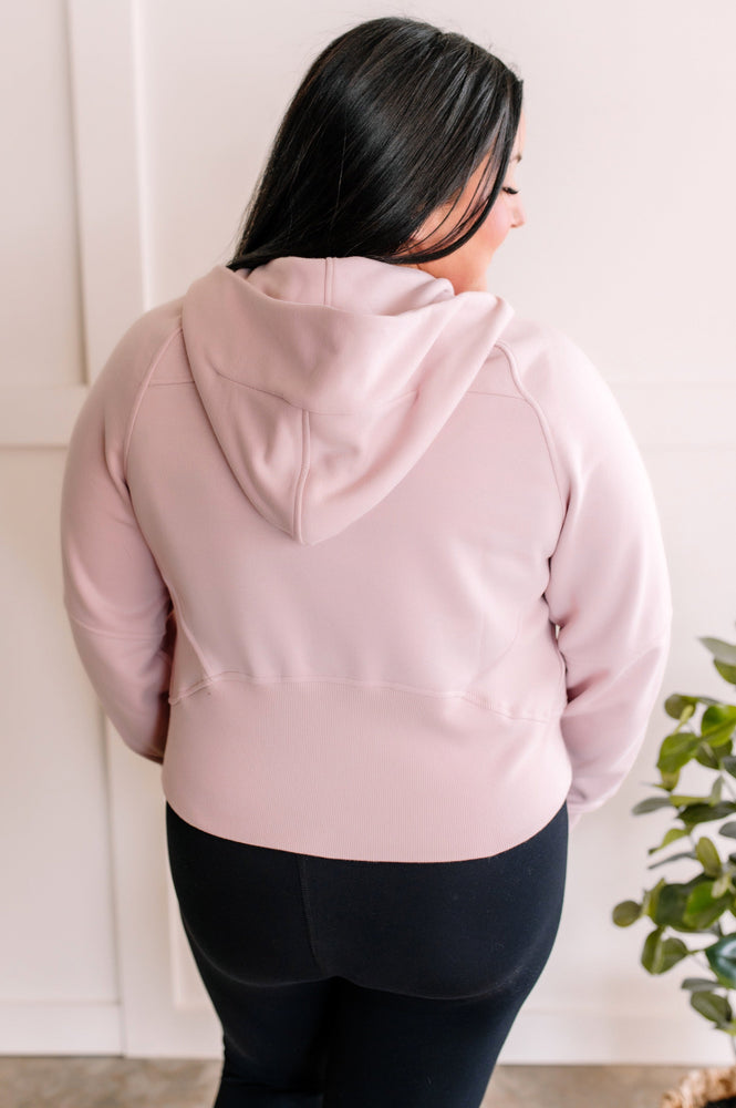 Scuba Style Hoodie In Soft Pink
