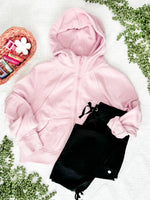 Scuba Style Hoodie In Soft Pink