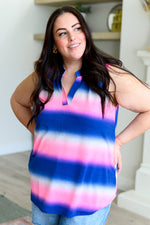 Lizzy Tank Top in Blue and Pink Haze