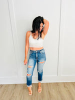 Belinda High Rise Distressed Straight Jeans