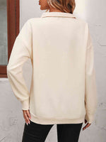 Reg + Plus Zip-Up Dropped Shoulder Sweatshirt
