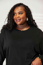 Double Take Seam Detail Round Neck Long Sleeve Top- two colors