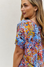 Be Stage Full Size Printed Dolman Flowy Top