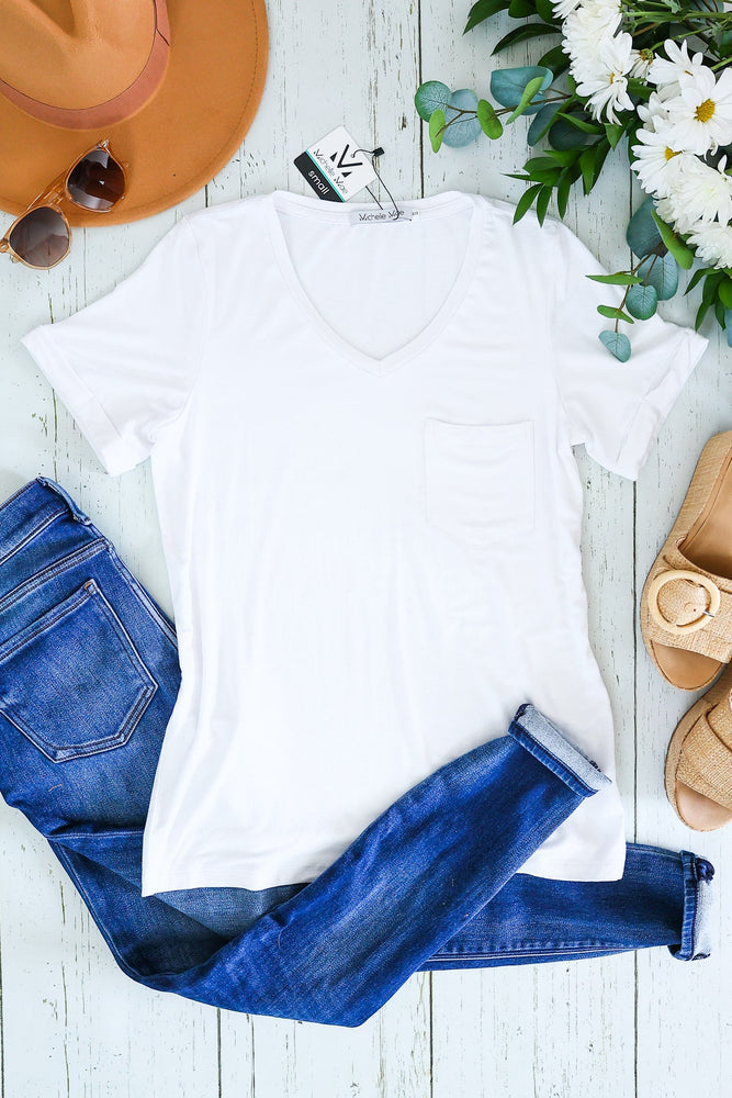 IN STOCK Sophie Pocket Tee - White
