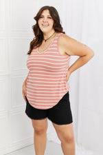Zenana Find Your Path Full Size Sleeveless Striped Top