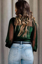 Colors Mesh Long Sleeve Velvet Bodysuit- 3 Colors