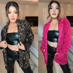 PREORDER: Oversized Sequin Blazer In Two Colors
