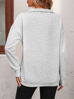 Reg + Plus Zip-Up Dropped Shoulder Sweatshirt
