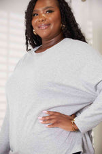 Double Take Seam Detail Round Neck Long Sleeve Top- two colors
