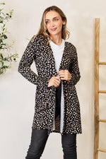 Heimish Full Size Printed Open Front Cardigan