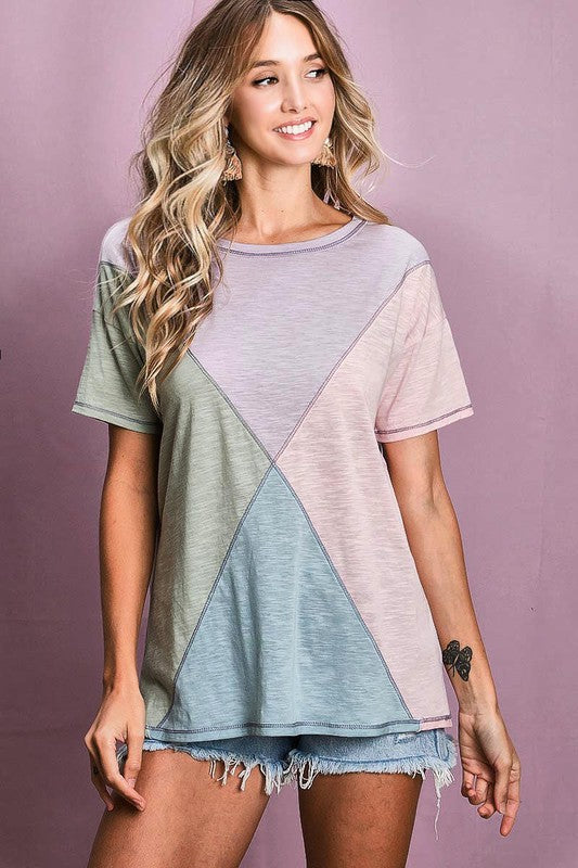 Sitting Pretty Color Block Tee