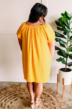 Sunshine Yellow Balloon Sleeve Dress