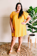 Sunshine Yellow Balloon Sleeve Dress