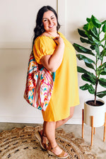 Sunshine Yellow Balloon Sleeve Dress
