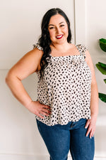 Tie Back Blouse In Cream Animal Print