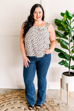 Tie Back Blouse In Cream Animal Print