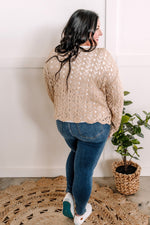 Open Knit Cropped Sweater In Simply Neutral
