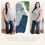 Straight Casual Yoga Pants In Code Blue