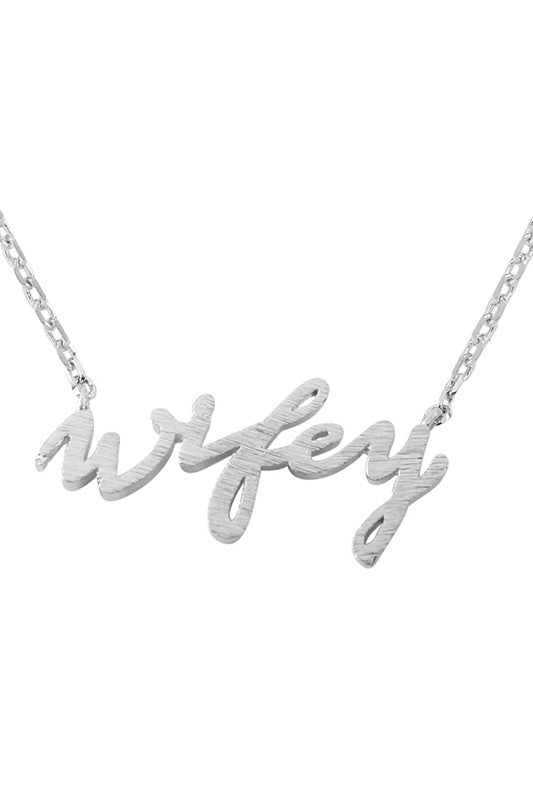 Wifey Silver Pendant Necklace