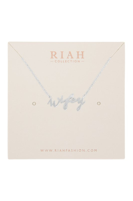 Wifey Silver Pendant Necklace