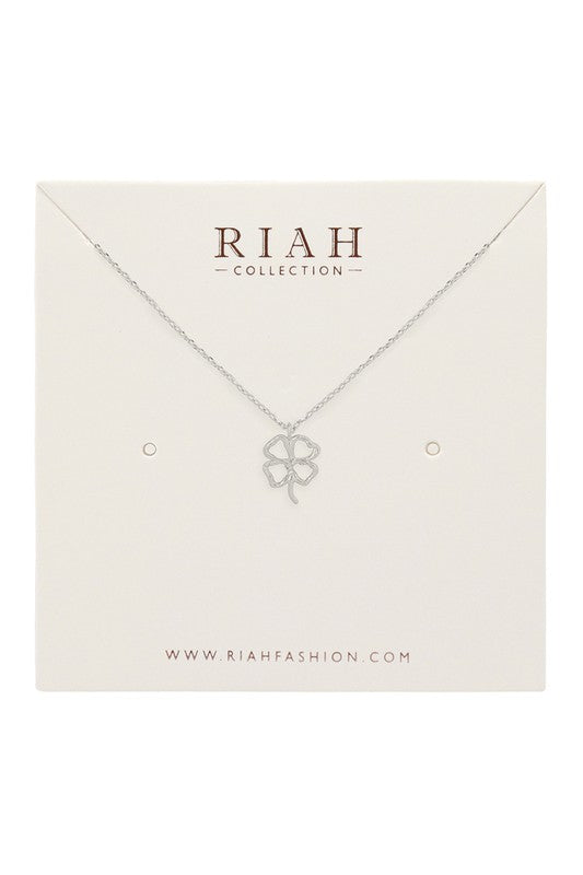 Lucky Charm Pendant Clover Necklace {Two Colors!}