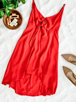 1.10 Tie Front Dress In Valentine Red