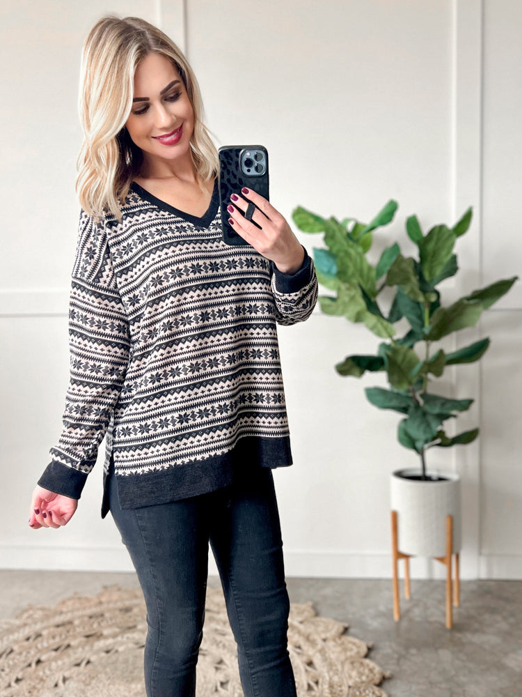 Let It Snow Knit Top In Evening Star
