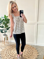 Tie Back Blouse In Cream Animal Print