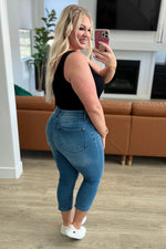Emily High Rise Cool Denim Pull On Capri Jeans