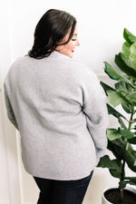 Ultra Soft Collared Pullover In Heathered Grey