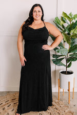 Woven Holiday Dress In Midnight Shimmer