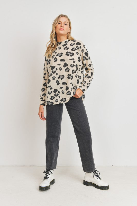 Leopard Knit Boxy Top