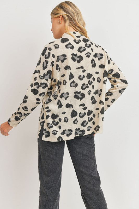 Leopard Knit Boxy Top