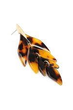 Tortoise Leaf Dangle Earrings