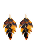 Tortoise Leaf Dangle Earrings