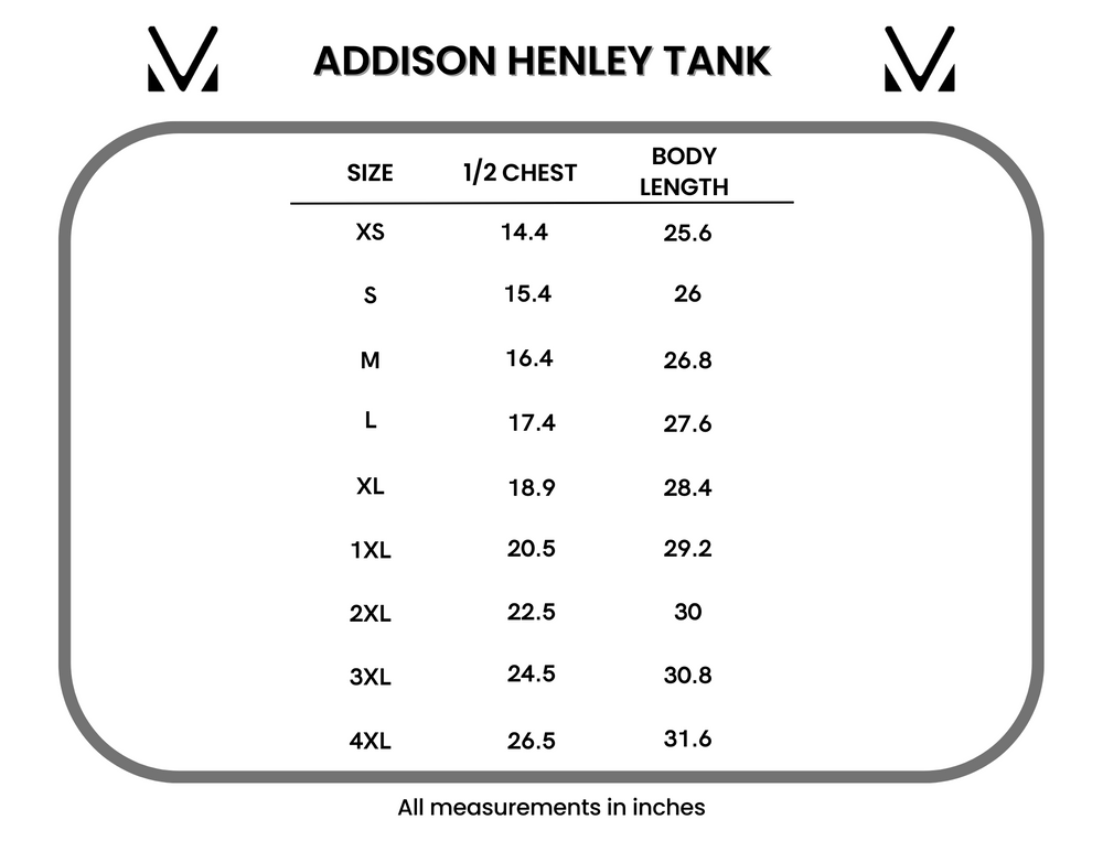 IN STOCK Addison Henley Tank - Black w/White Stripes